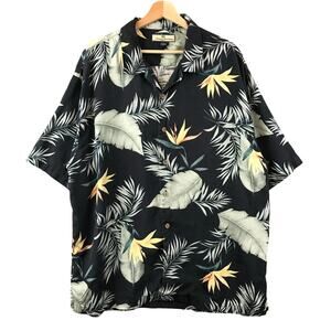Tommy Bahama Silk Hawaiian Short Sleeve Button Up Shirt Men's XL Floral